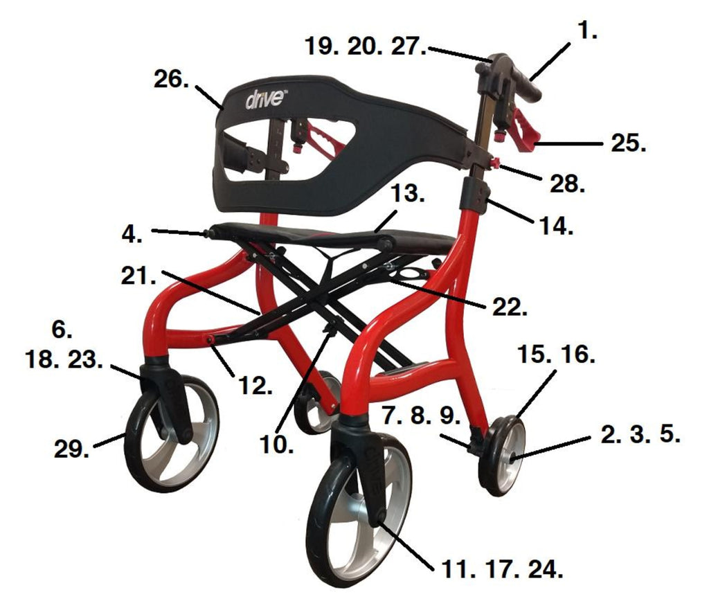 Replacement Parts for Drive 102662 Nitro Sprint - Home Health Superstore