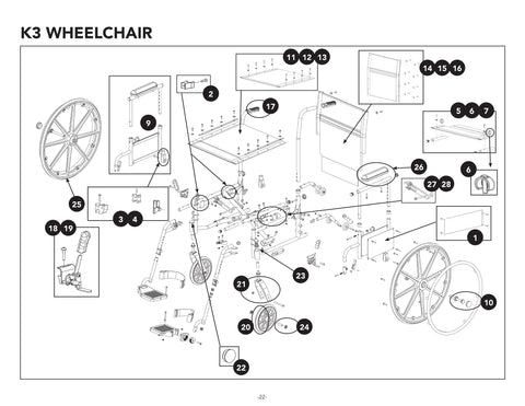 Replacement Parts for ProBasics K3 Wheelchairs
