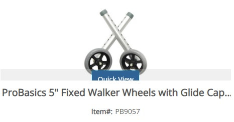 ProBasics 5" Fixed Walker Wheels - 1 Pair - Part # PB9057 - Home Health Superstore