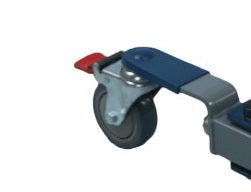 Rear locking caster for Bestcare PL400H patient lift, side view