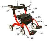 Drive Replacement Parts for RTL10266DT - Drive Nitro Duet Rollator/Transport Chair - Home Health Superstore