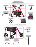 Replacement Parts for Nova Star 8 Rollators Models 4288BK,4288BL, 4288DB, 4288PL, 4288RD - Home Health Superstore