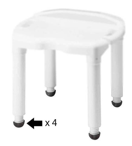Replacement Leg Tips for Carex Universal Shower Chair and Transfer Bench - Set of 4 - FGB656L4- 0000