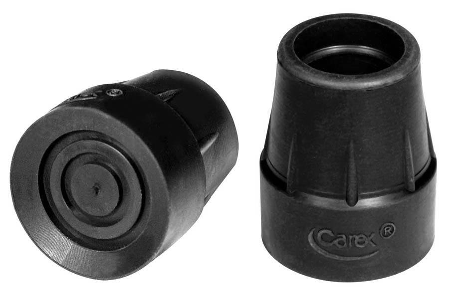 Carex Black Cane Tips (1", 3/4", 5/8", 7/8" Sizes) - 2-pack - Home Health Superstore