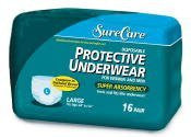SureCare Protective Underwear SUPER-PLUS Absorbency Size Small/Medium Pk/18 - Home Health Superstore