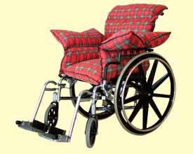 Wheelchair Cushion - Plush Overstuffed Over-All Comfort - Plaid - Home Health Superstore
