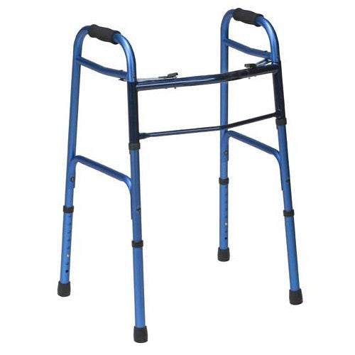 Walker, 2 Button, Folding, Universal, Blue - Home Health Superstore