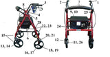 Drive Rollator Replacement Parts for Model RTL728 - Home Health Superstore